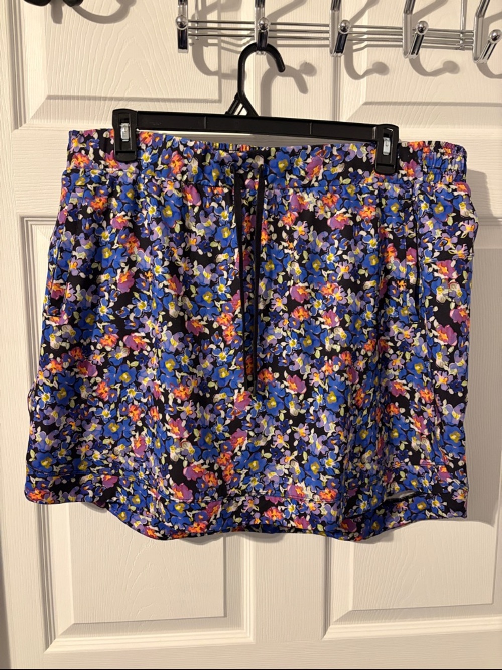 RBX Blue Multi Floral Drawstring Skirt